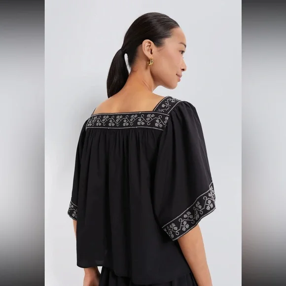 TUCKERNUCK Embroidered Alea Half-Sleeve Top — S - Picture 6 of 8